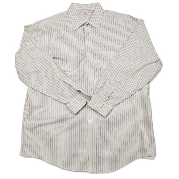 Brooks Brothers Makers Stripe Dress Shirt Men’s 17-4/5 34/35 XL Non-Iron - Picture 1 of 8